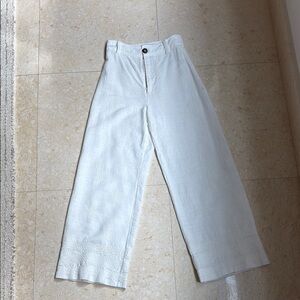 Zara Women's White Wide Leg Pants